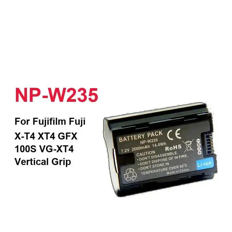 Camera Vertical Grip Battery NP-W235 2280mAh For Fujifilm Fuji X-T4 Gfx 100S VG-XT4 Vertical Grip