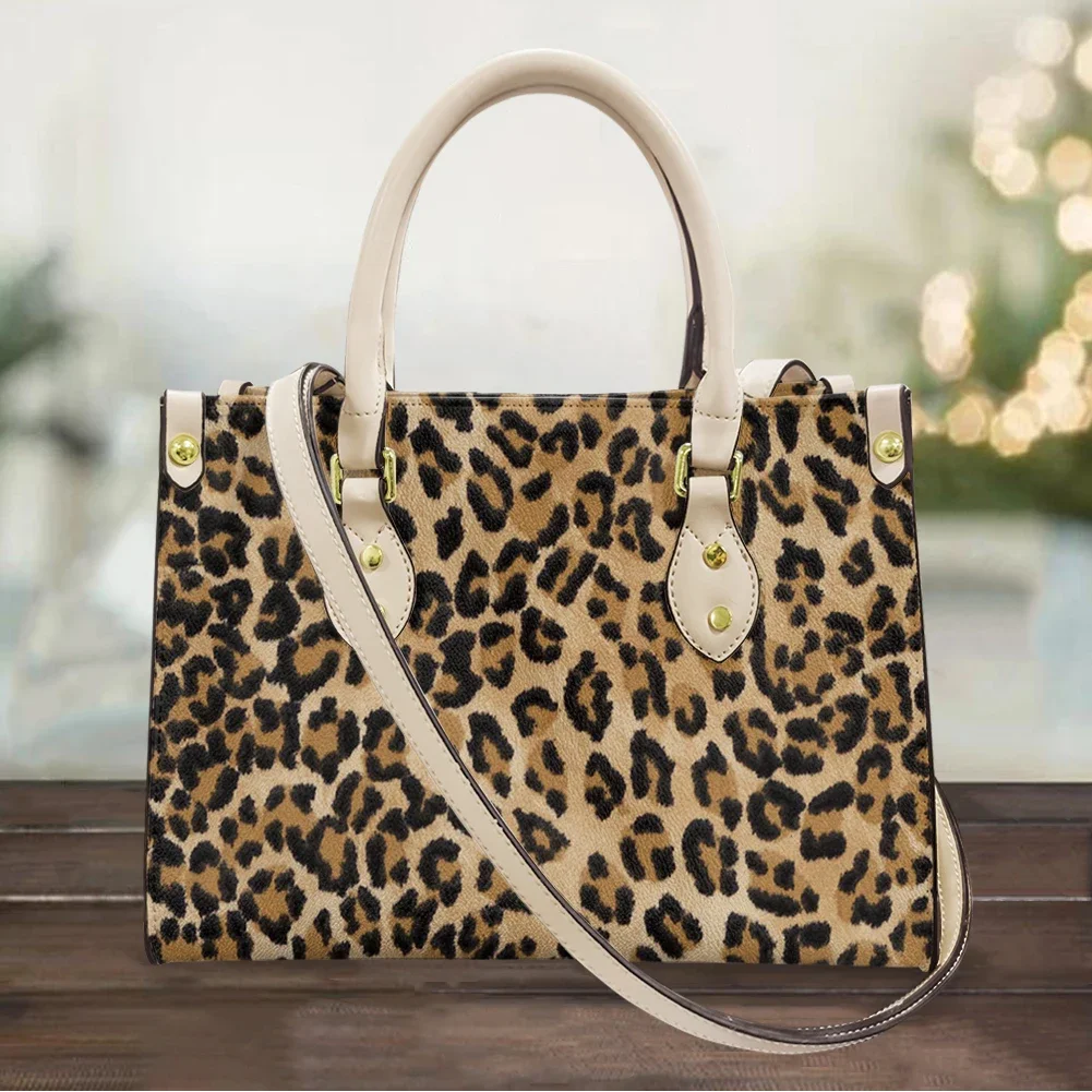 Classic Leopard Design Women Handbags Luxury PU Leather Tote Shoulder Bags for Teen Girls Messenger Bags Woman Large Capacity