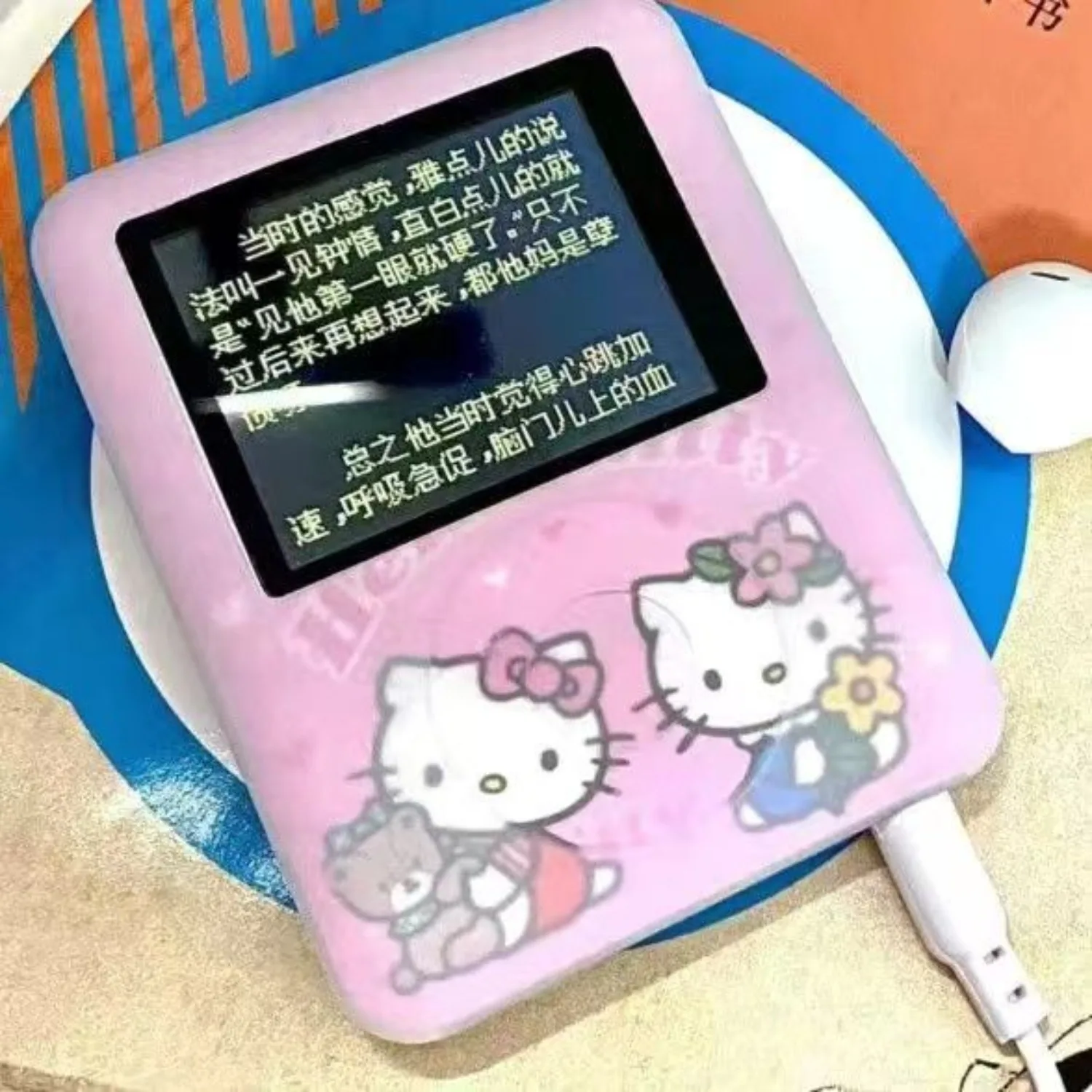 2026 Kawaii Sanrio HelloKitty Portable MP3 Player with Screen for Music Novels Students Running Gym Anime Cartoon Cute Holiday view 5