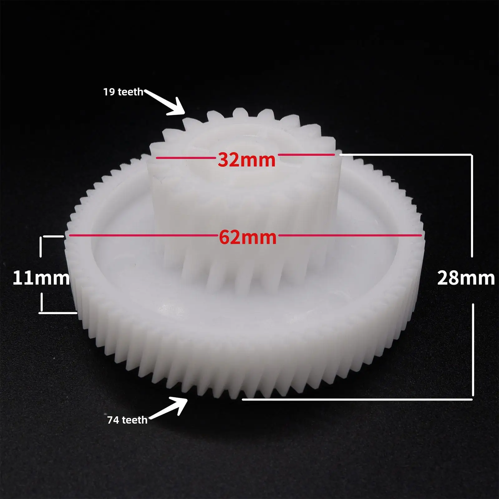 Meat Spare Parts 74 19 Tooth Gear PP Material for Industrial Electric Mincer Meat Machine Mixer