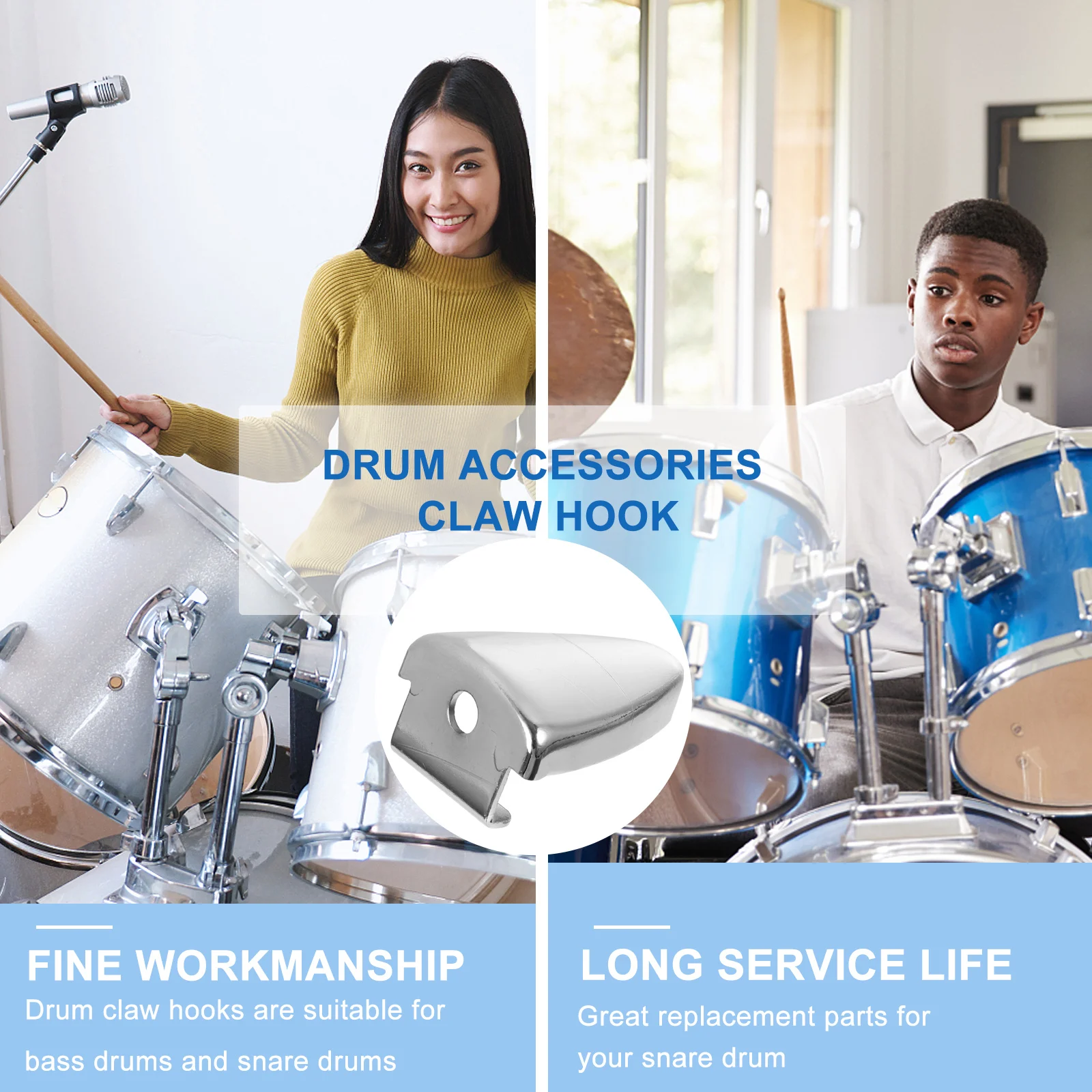 

5 pcs Claw Hook Parts Accessories Durable Zinc Alloy Snare Drum Lug Bass Drum Connector Triangle Shape Hardware Replacement