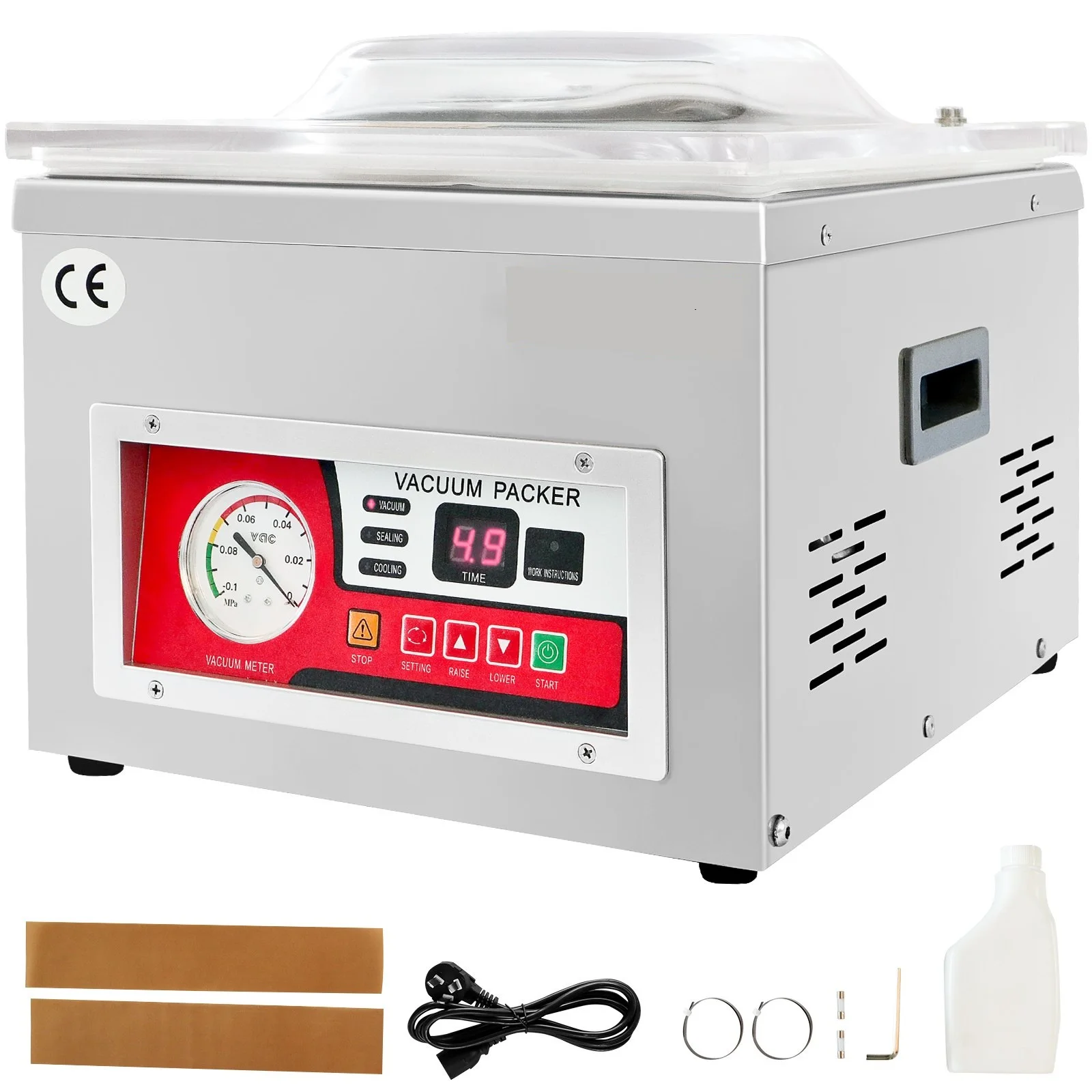 Chamber Vacuum Sealer DZ-260A 6.5 m³/h Pump Rate, Excellent Sealing Effect with Automatic Control Kitchen Packaging Machine