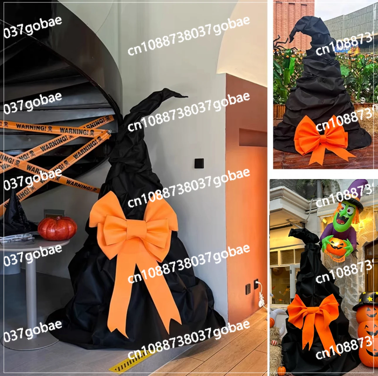 Halloween Witch Hat, Christmas Decoration Setting Internet Celebrity Clock in Point Photo Props Large Store Ornament Event