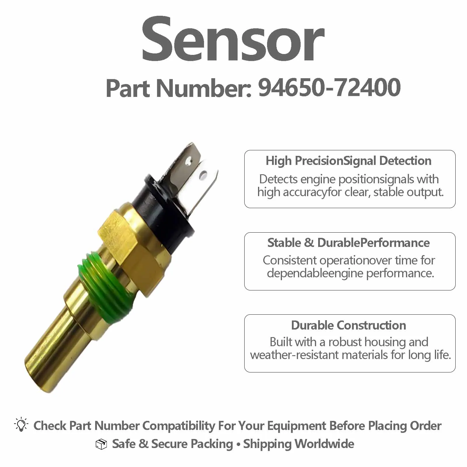 Water Temperature Sensor 94650-72400 For Hyundai R210-5 Excavator