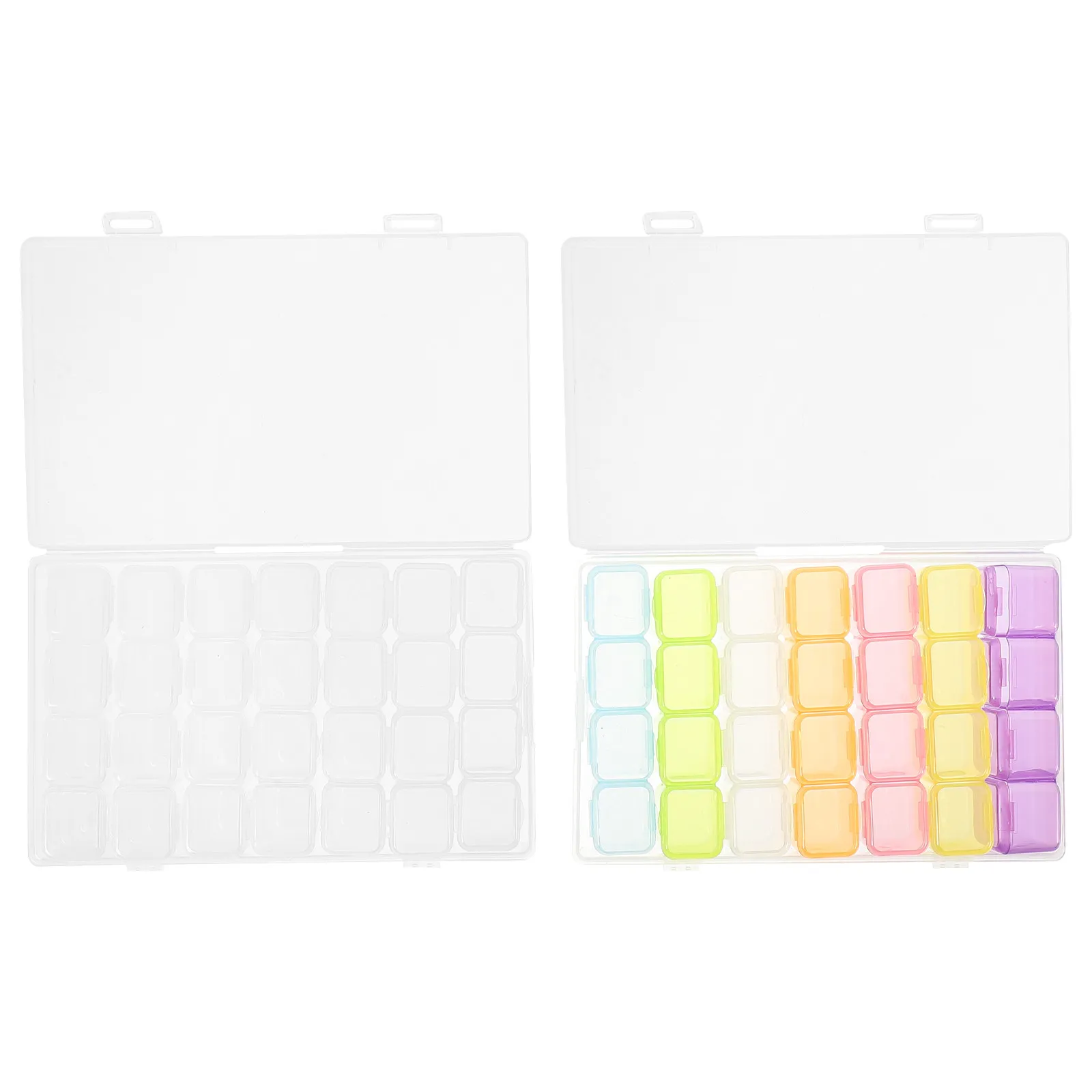 

2Sets Nail Tips Storage Box Exquisitely Crafted Manicure Organizer Container with Humanized Lid for Nail Art Accessories Diamond