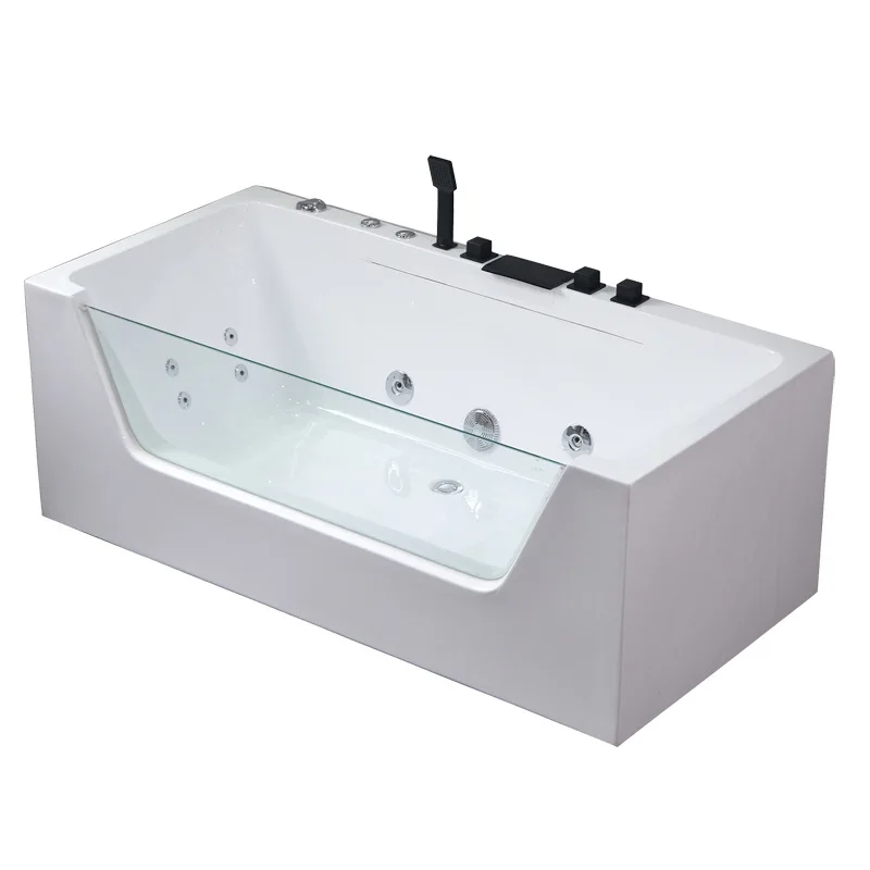 

1.8 meters double acrylic bathtub seamless integrated bathtub independent surfing thermostatic Jacuzzi, household bath
