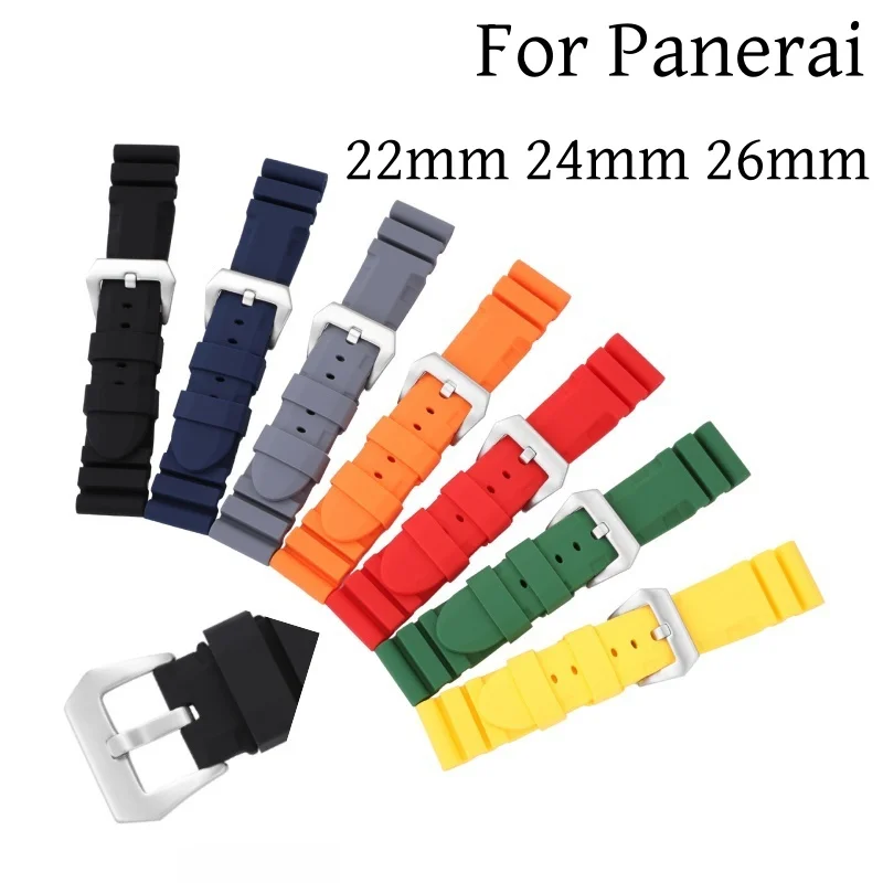 22mm 24mm 26mm para correas de silicona Panerai correa de reloj de goma para Berny hombres mujeres pulseras deportivas impermeables pulseras cinturón
