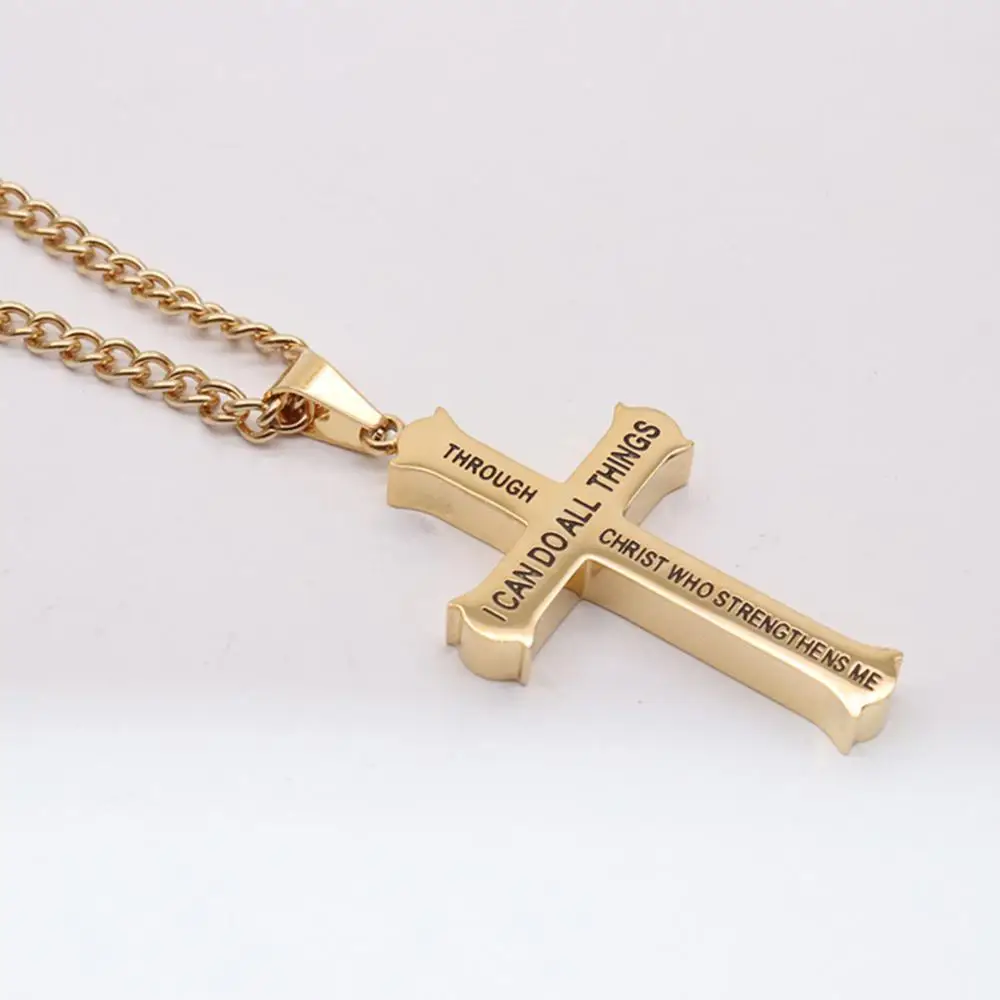 1/2 Stuks Hiphop Kruis Ketting Cubaanse Ketting Voor Mannen Vrouwen Kruis Hanger Kettingen Paar Sieraden Verjaardagscadeaus