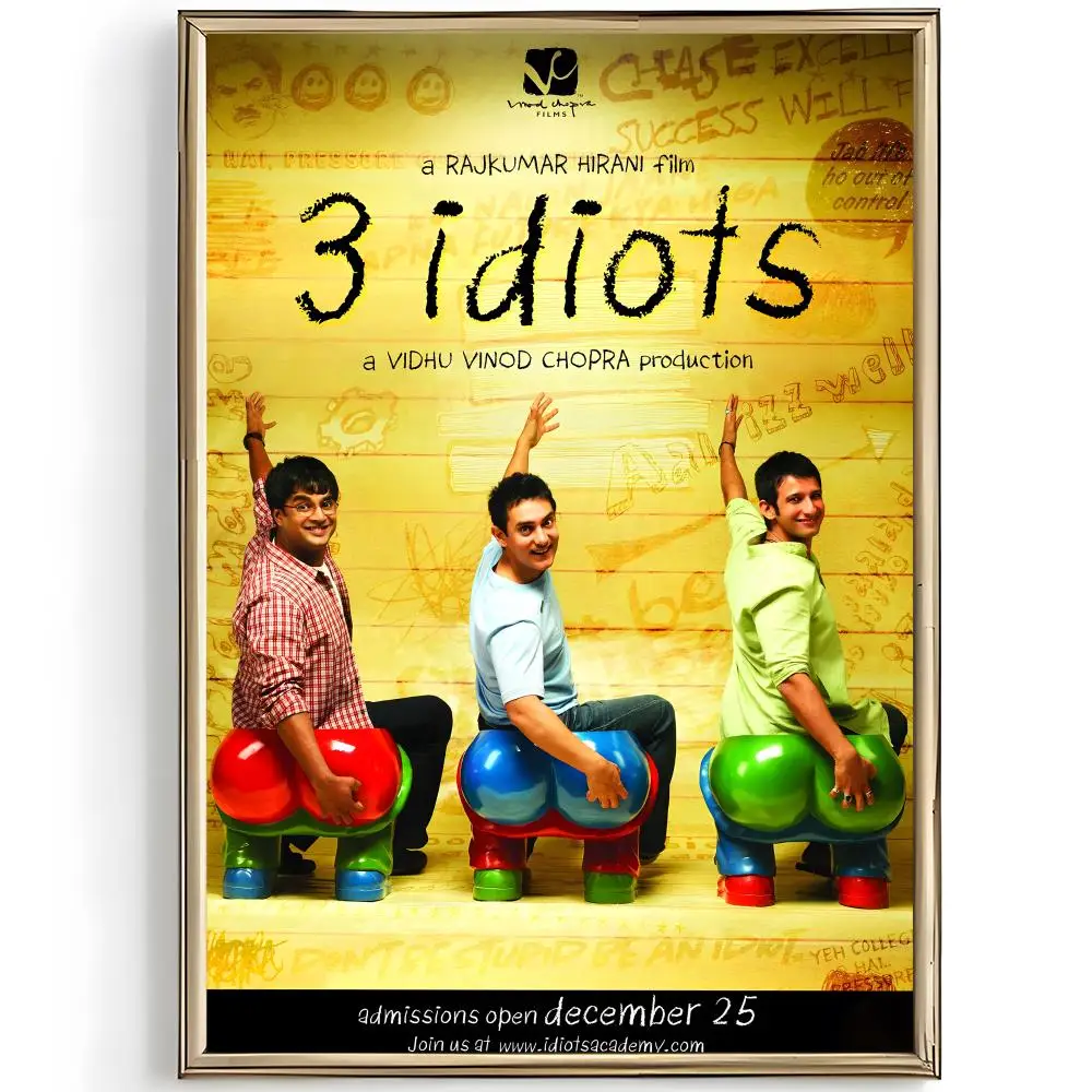 movie comedy 33 Idiots Poster Unique Home Decoration Ideas & Stylish Interior Art