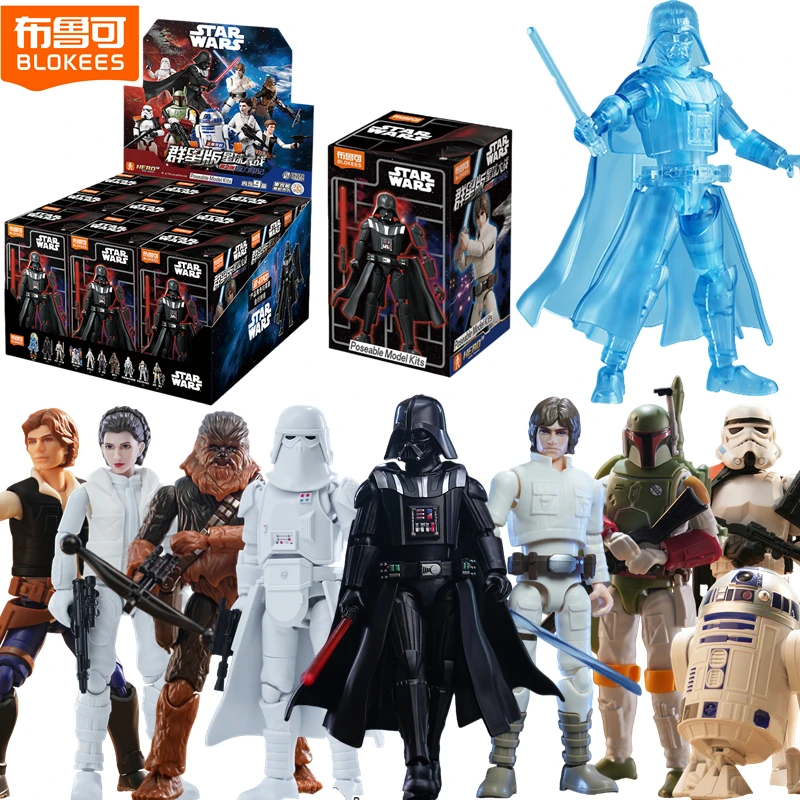 BLOKEES Original Mandalorian Star Wars Juguete GV02 Darth Vader Skywalker Boba Fett Solo Chewbacca Figura de Acción Modelo de Ensamblaje Regalo