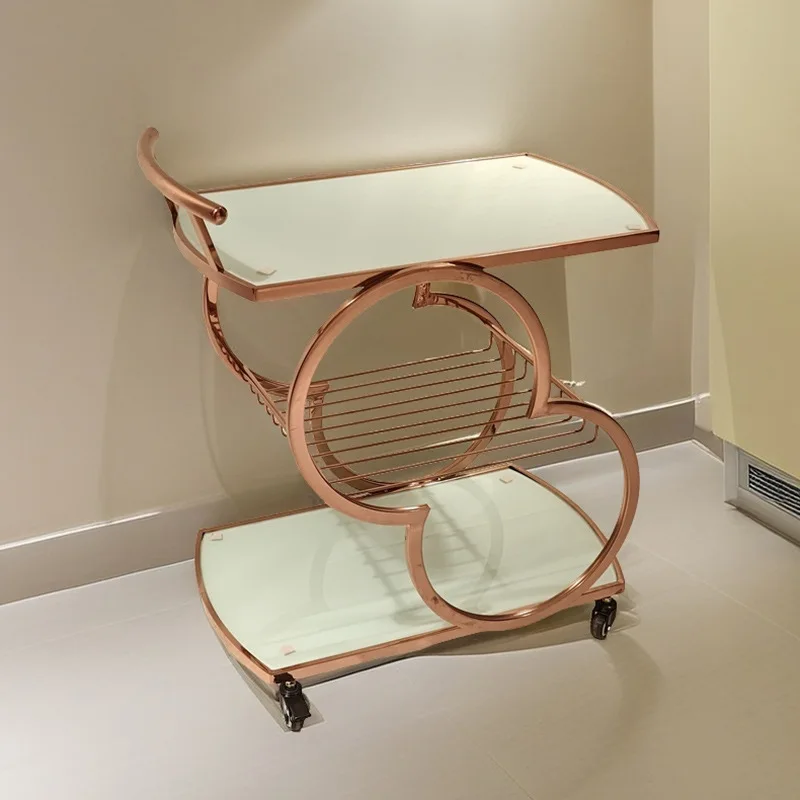 

Трехэтажная стеклянная тележка для доставки еды из нержавеющей стали для ресторана, отеля, коммерческого использования, тележка для гостиной, тележка для сервировки вина