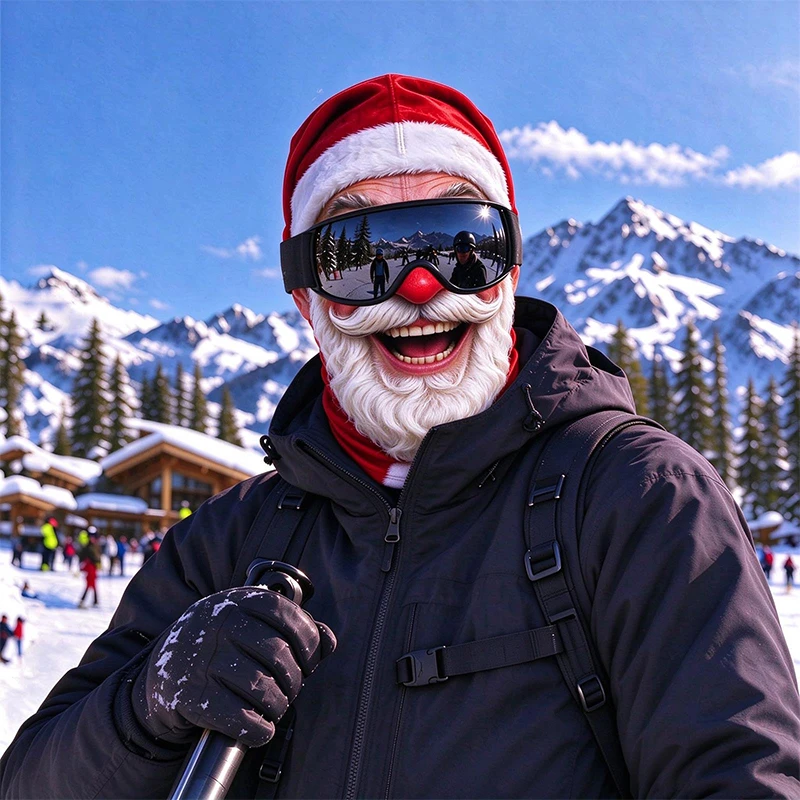 3D Funny Old Man Ski Mask Christmas Realistic Face Balaclava Full Face Face Masks With Neck Coverage for Skiing Snowboarding view 5