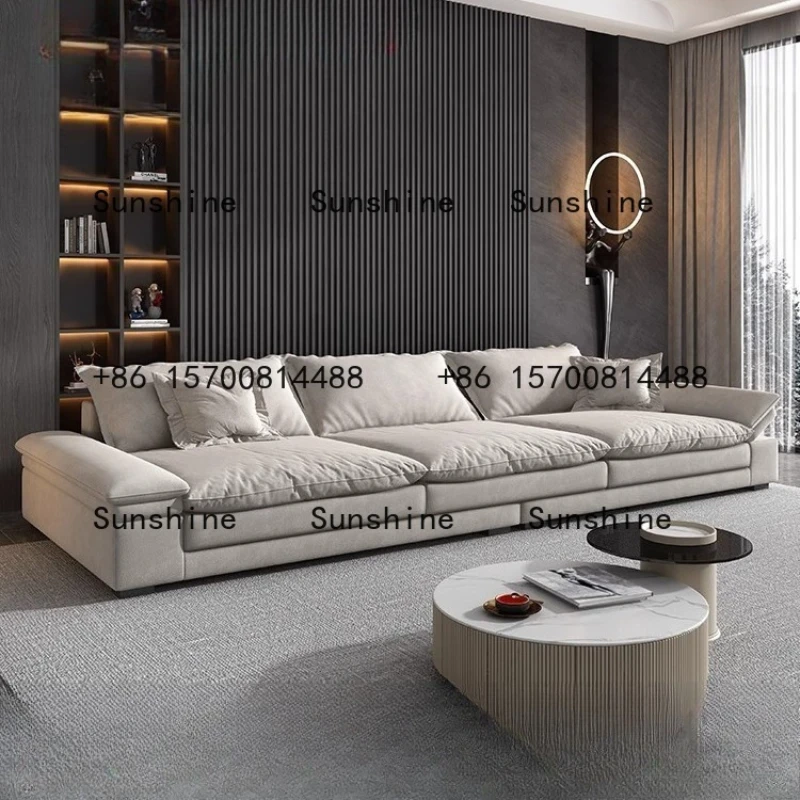 

Armrests adjustable cat's paw cloth sofa Italian minimalist living room large inline row of technical fabric black fabric