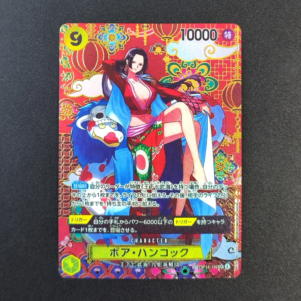 DIY Proxy One Piece Japanese OP-14 Ground Death You'll Frighten Me Buggy Hancock Mihawk Sugar Law Jinbe Crocodile Game Card Toy view 6