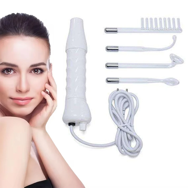 

4 в 1, высокочастотная палочка для лица, портативная электротерапевтическая стеклянная трубка, электродная терапевтическая палочка для лица, уход за лицом, средство для удаления пятен от прыщей