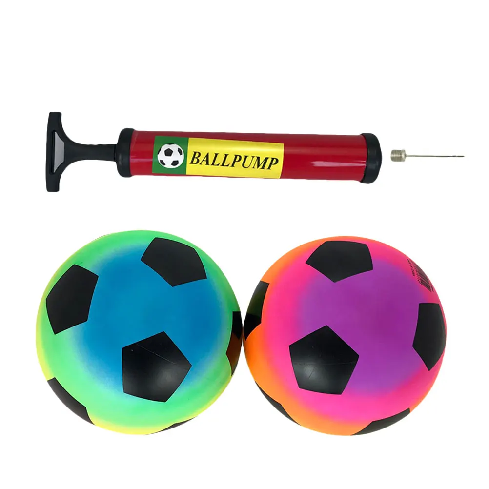 

2pcs Inflatable Football Summer Colorful PVC Kids Ball Toy Lightweight Fun Design Children Group Playing Home Sun