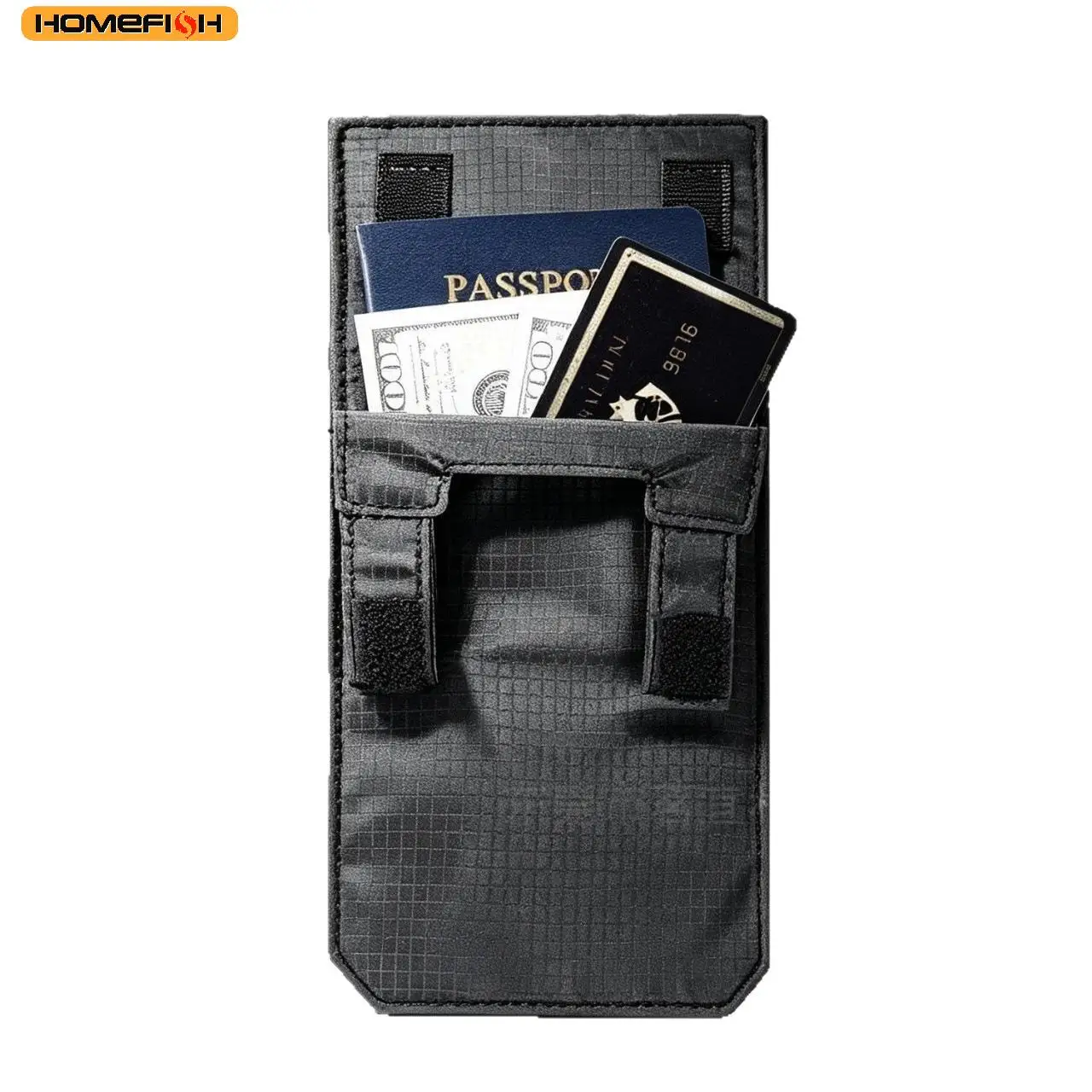 Homefish 2026 Slim Black Belt Wallet Anti Theft Clip Mini Wallet Hook & Loop Hidden Compartment for Travel Daily Use