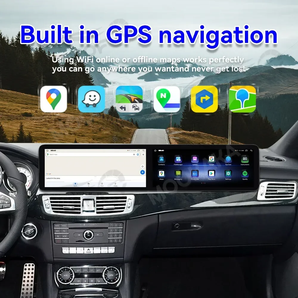24.6 Inch Android Car Radio for Mercedes-Benz GLS 2015-2017 Wireless CarPlay Android Auto GPS Navigation Multimedia Head Unit