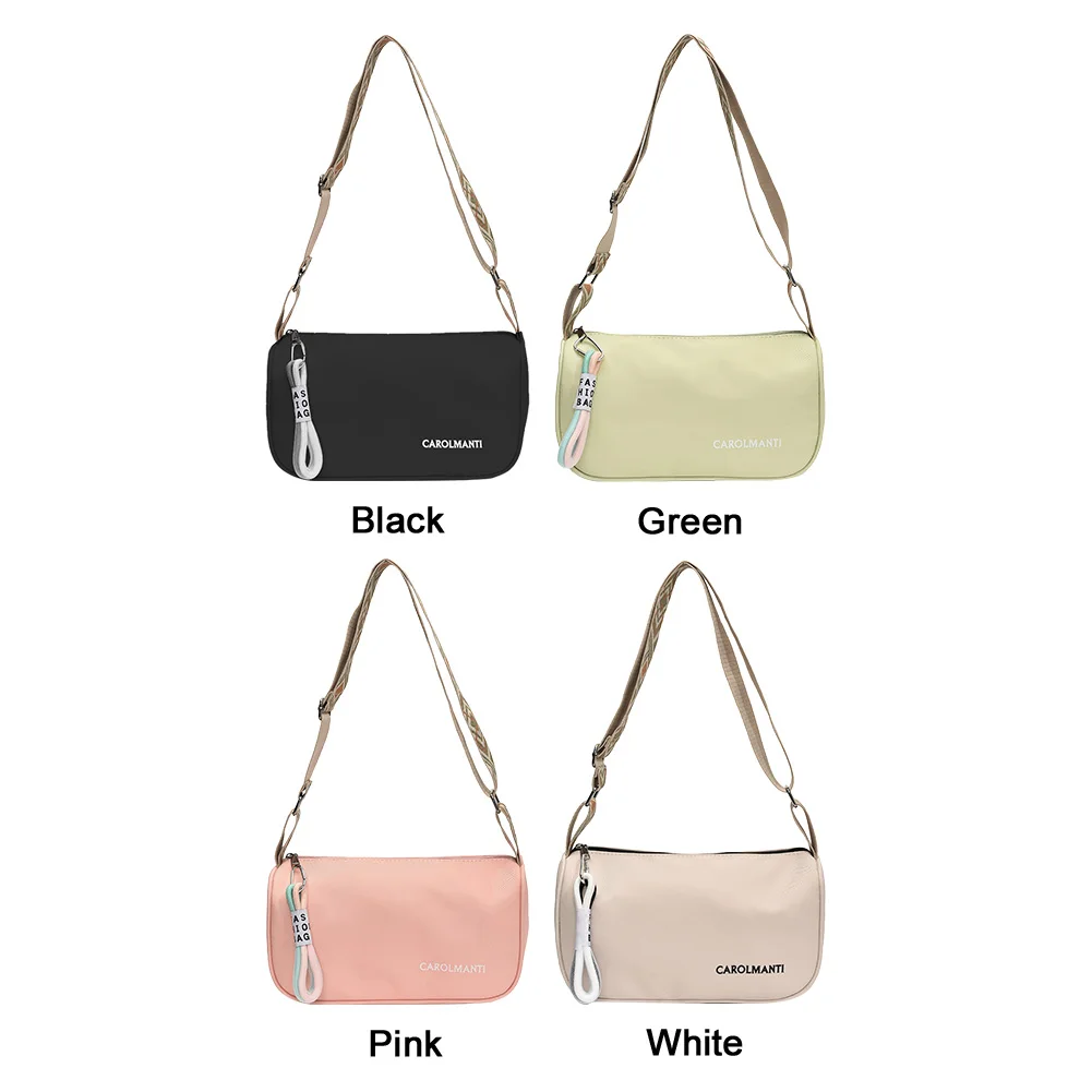 

Nylon Crossbody Bag for Women Slouchy Shoulder Bag Zipper Casual Hobo Bag Solid Color Underarm Bag for Everyday Casual Travel