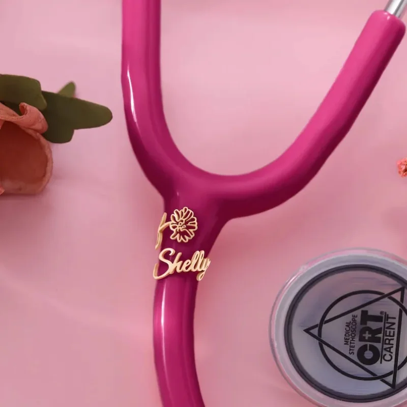 Personalized Flower Stethoscope Name Charm Custom Stainless Steel Stethoscope ID Tag Gift for Nurse Doctor Nursing Student