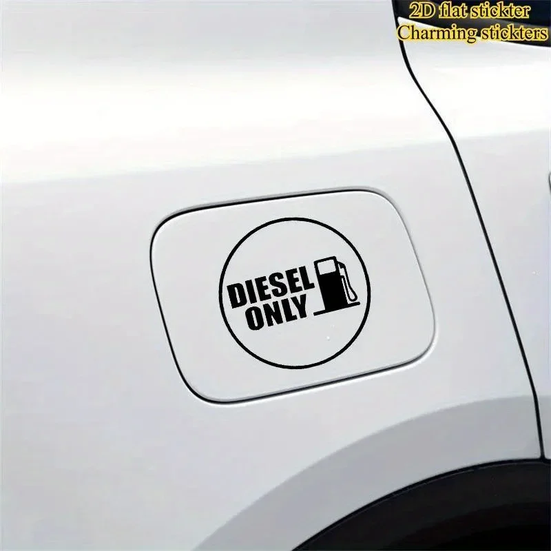Diesel Only Fuel Tank Sticker 2D Flat Vinyl Decal Waterproof Sunproof Anti Scratch For Car Motorcycle Fuel Cap Decor