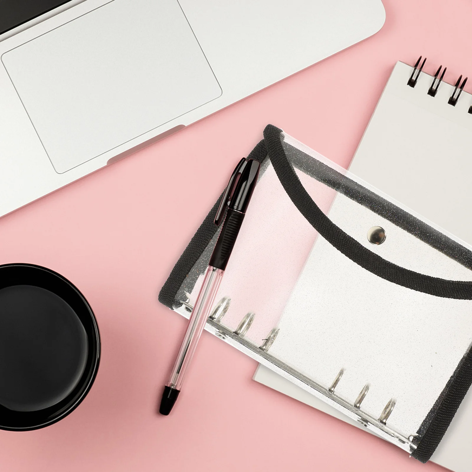 

PVC Binder Notebook Shell Binder Cover Plastic Scrapbook Shell Secure Buckle Design School Binders for Middle School