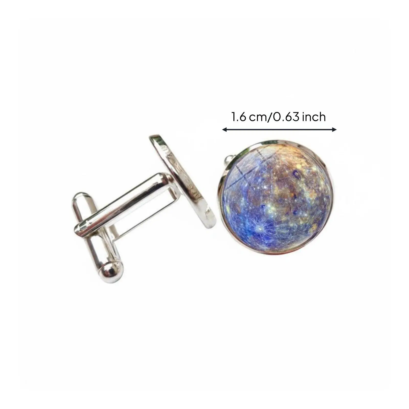 Celestial Design Men Cufflinks Alloy Glass Space Theme Shirt Accessory for Wedding Party Business