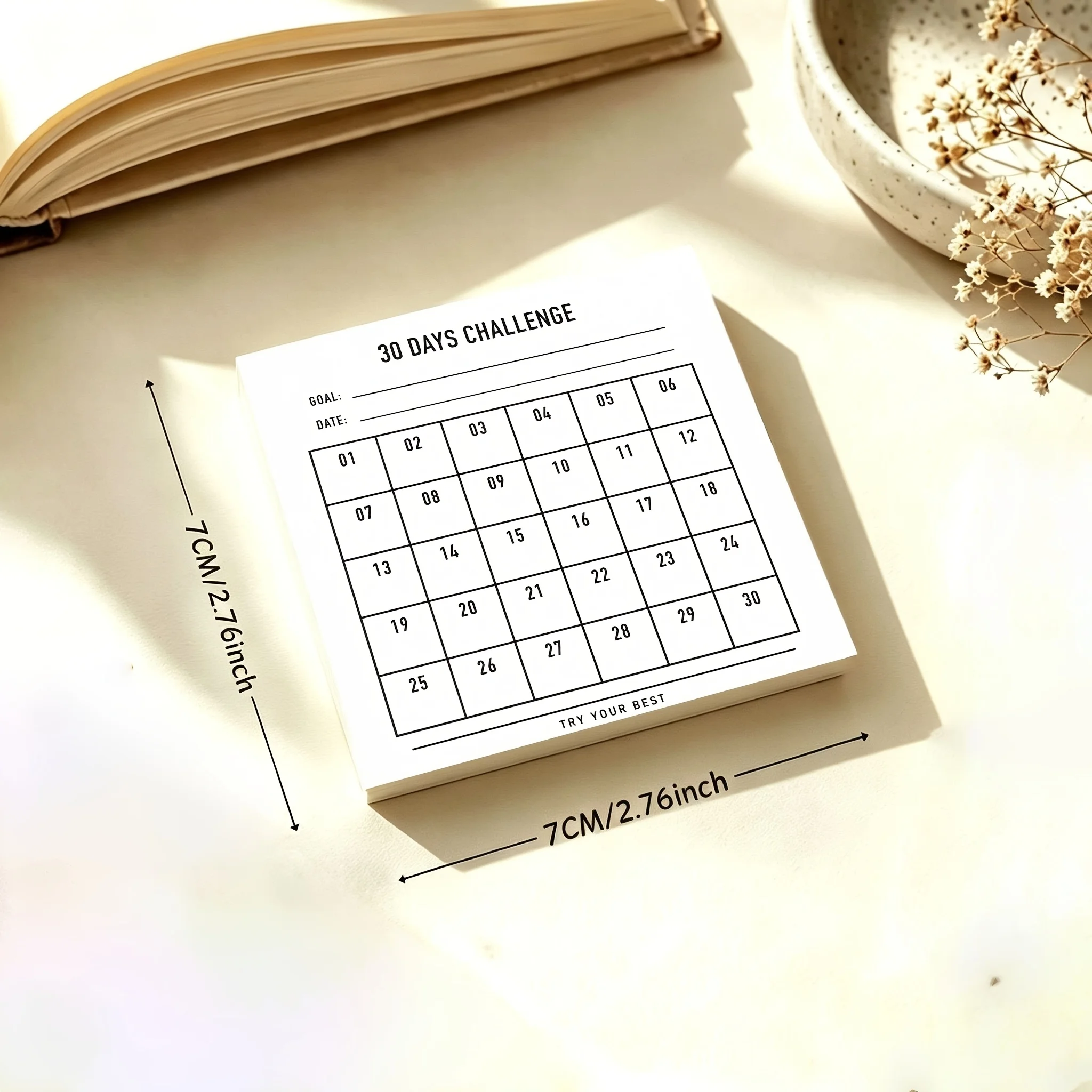 미니멀리즘 스타일의 30일 챌린지 습관 기록 노트, 날 - Stationery Books 리뷰 및 가격