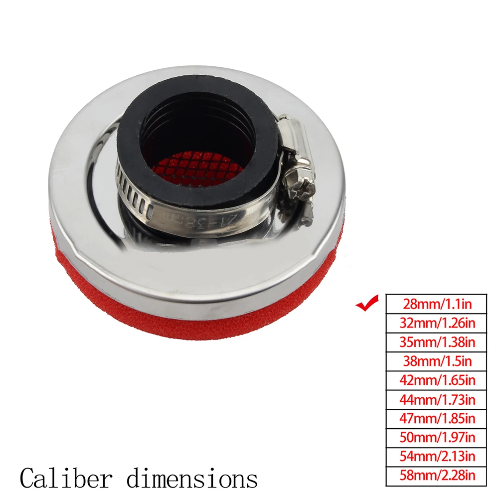 

Карманный велосипед, мини-скутер, очиститель воздушного фильтра, запасная часть для 2 двигателей, подходит для 28 мм, 32 мм, 35 мм, 38 мм, 42 мм, 44 мм, 47 мм, 50 мм, 54 мм, 58 мм