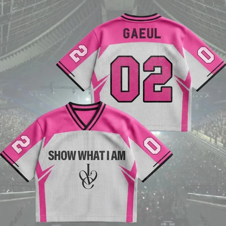 Kpop IVE DIVE No.06 Show What I Am Print Crop V Neck Mesh Sporttrikot Schnell trocknendes, atmungsaktives T-Shirt für die ganze Familie, passend für Eltern und Kinder 26 – Detail 7
