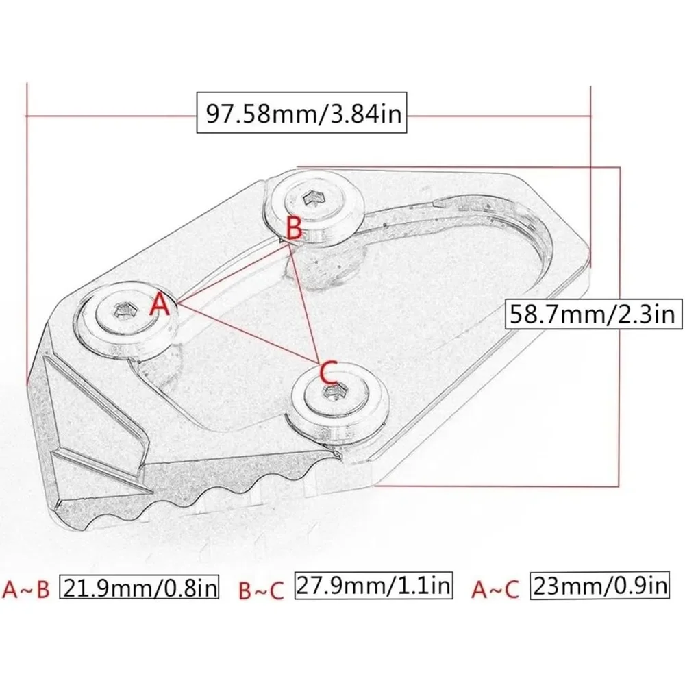 Motorcycle Stand Kickstand Pad Extension Kit Foot Pedal Side Support Bracket For Yamaha YZF R25 MT25 14-20, YZF R3 MT-03 15-20 view 4