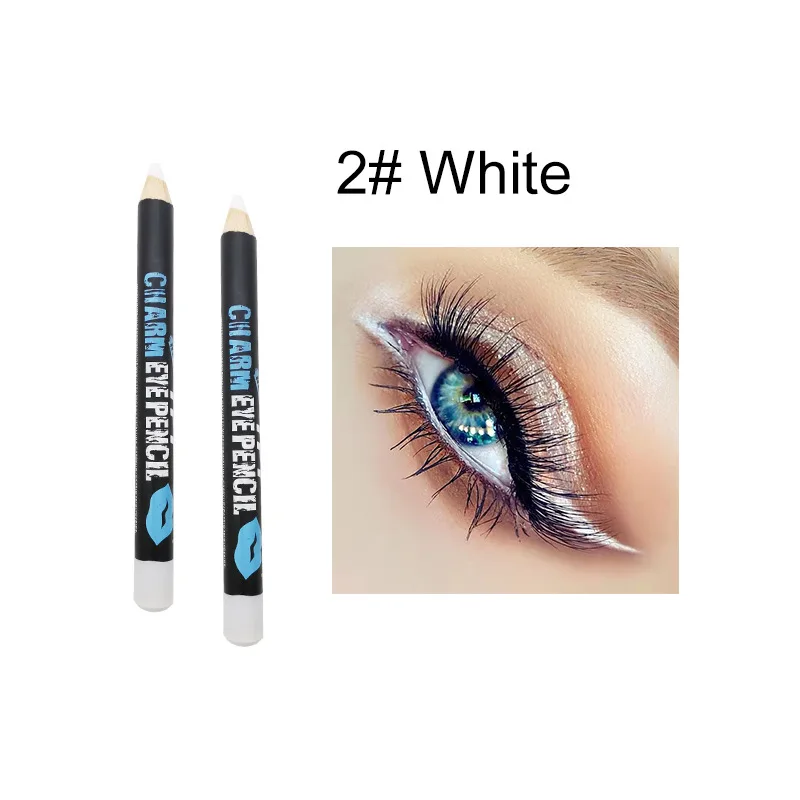 Two-color Velvet Matte Lipstick Pen Lip Liner Eye Makeup Eye Shadow Pen Longlasting Waterproof Eyebrow Pencils Blue White Purple