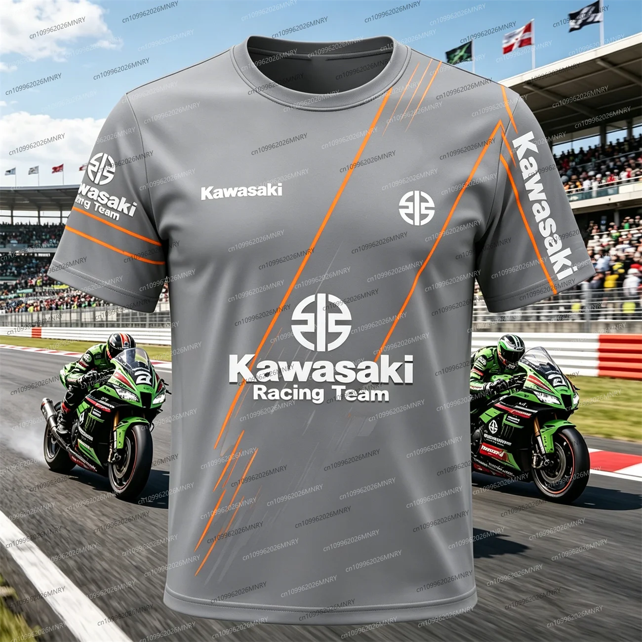 

Motorcycle Kawasaki Tshirt Summer Men Oversized t-shirt Men's clothing 3D Print Women Short-sleeved Breathable clothes for man