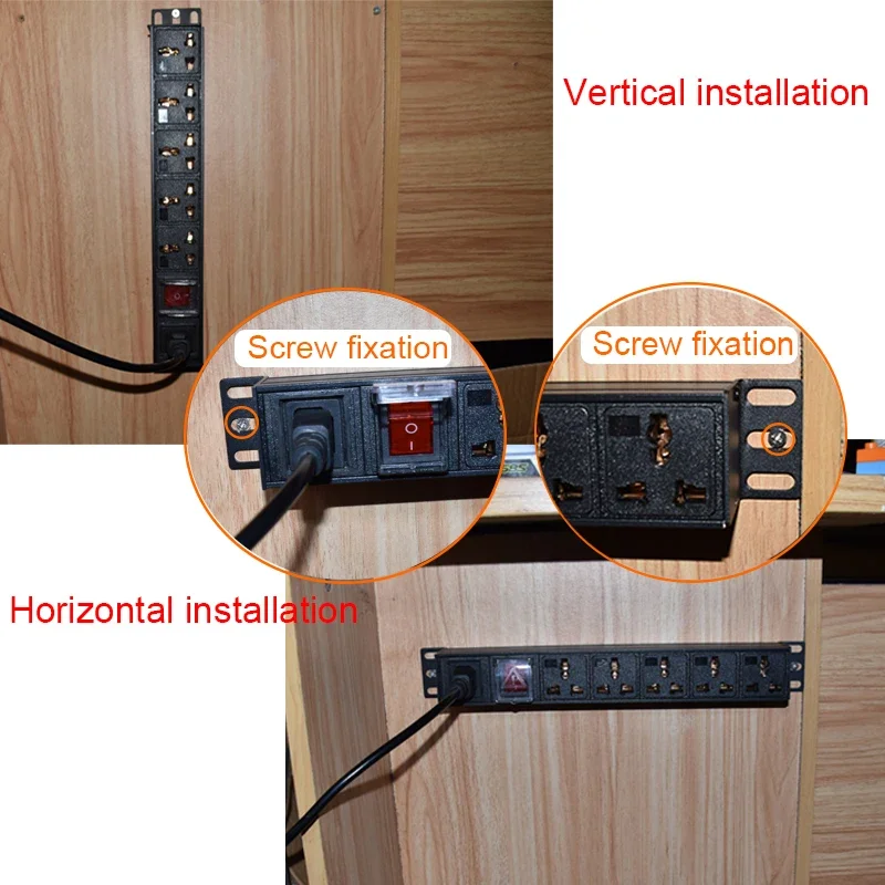 19inch PDU Power Strip C14 Input 8Ways EU/UK/US/AU/C14/Universal Socket Extension For Cabinet rack wall desktop mount