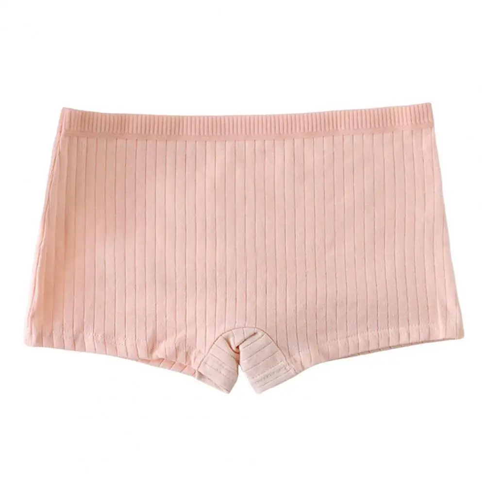 2024 Women Underpants Slim Solid Color Elastic Waistband Mid Waist Boxers Female Underwear