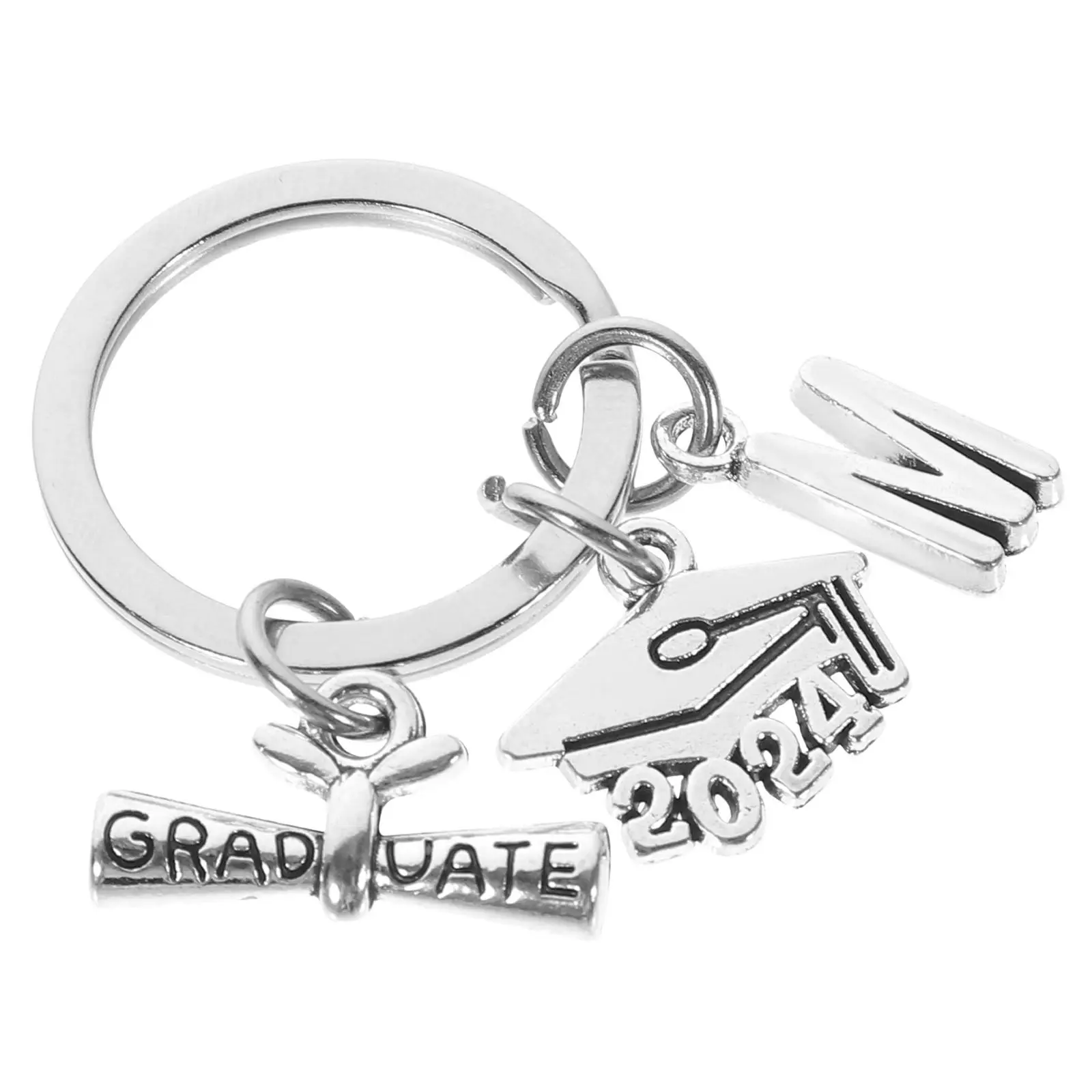 

Stainless Steel Keychain Gifts Graduation Season Party Supplies Silver Color Practical Souvenir Bag Pendant Jewelry Ideal Gift