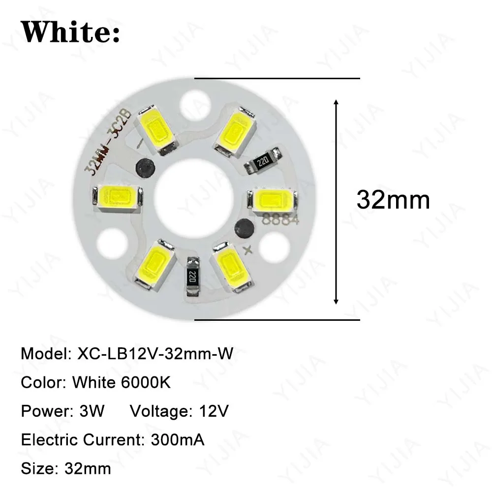 High Bright LED Light Board 12V 3W Natural Warm White Dia 32MM SMD 5730 Chips For DIY Bulb Circular Transformation Light Source