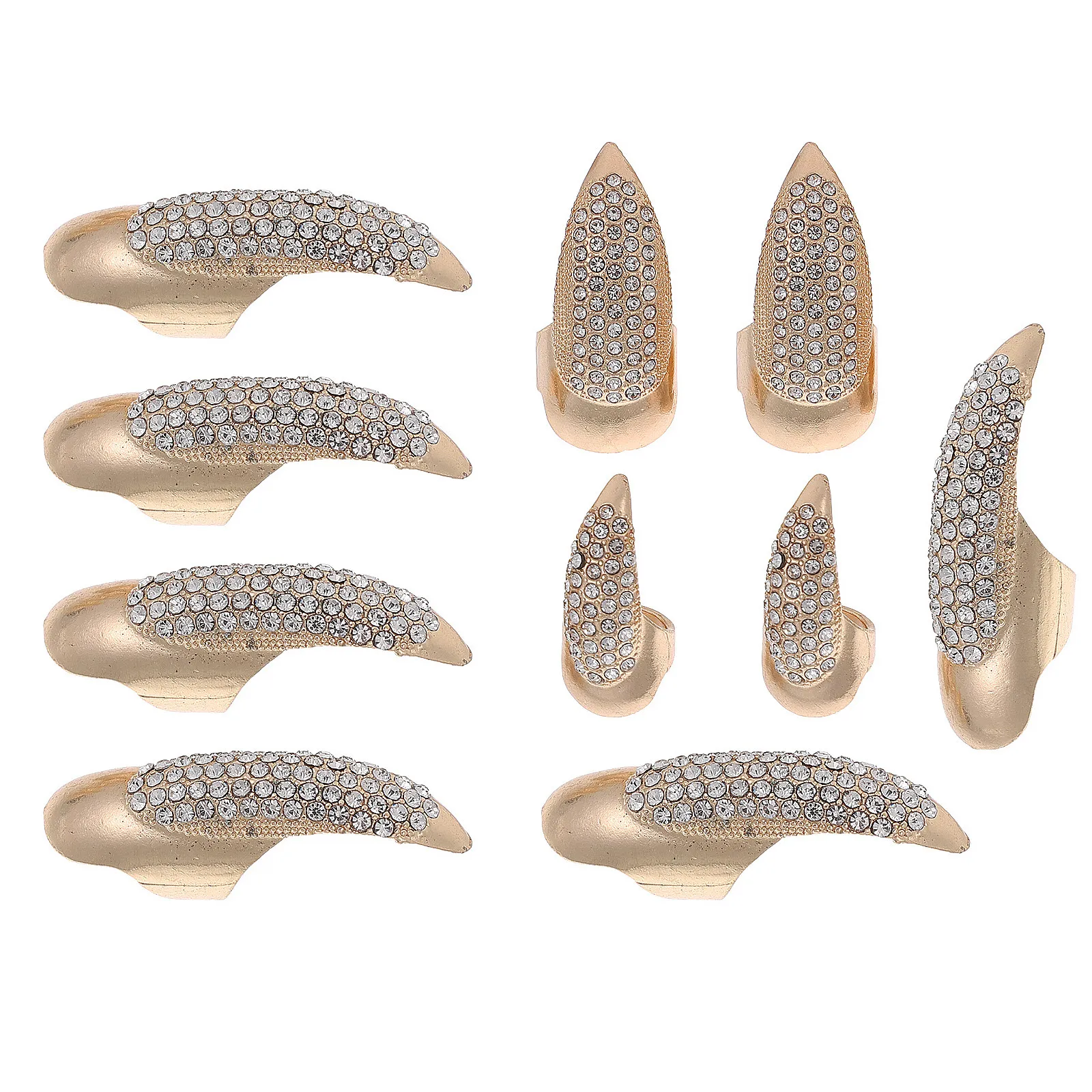 

10Pcs Finger Claw Ring Metal Alloy Halloween Costume Punk Gothic Fingernail Claw Nail Accessory Fingertip Nail Rings