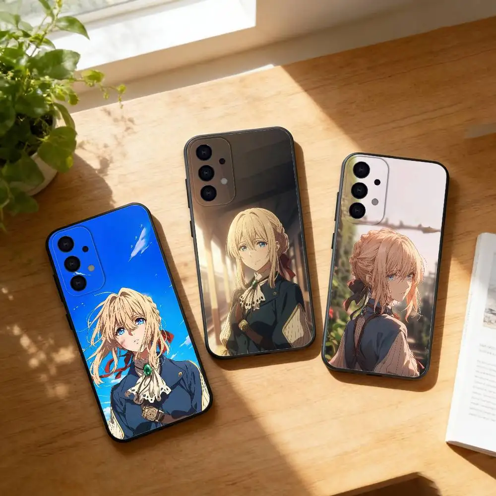Anime V-Violet evergarden phone Case For Samsung S25,24,21,22,23,30,Ultra,20,Plus,Fe,Lite,Note Soft Black Cover
