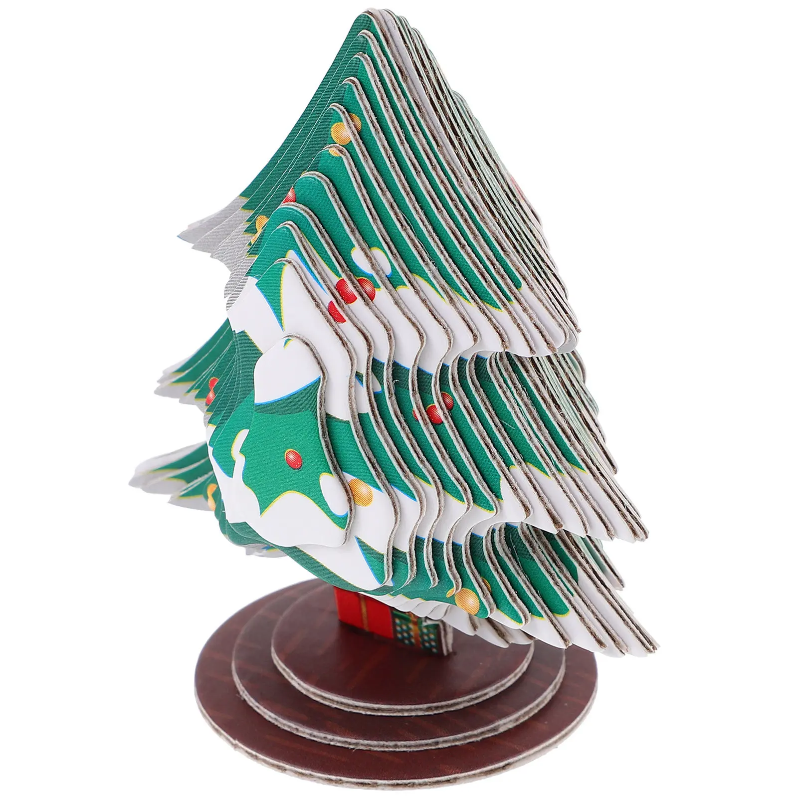 

1Set Paper 3D Christmas Tree Puzzle Easy Assembly Lightweight Stable Desktop Decor DIY Xmas Gift for Kids Family Holiday Party