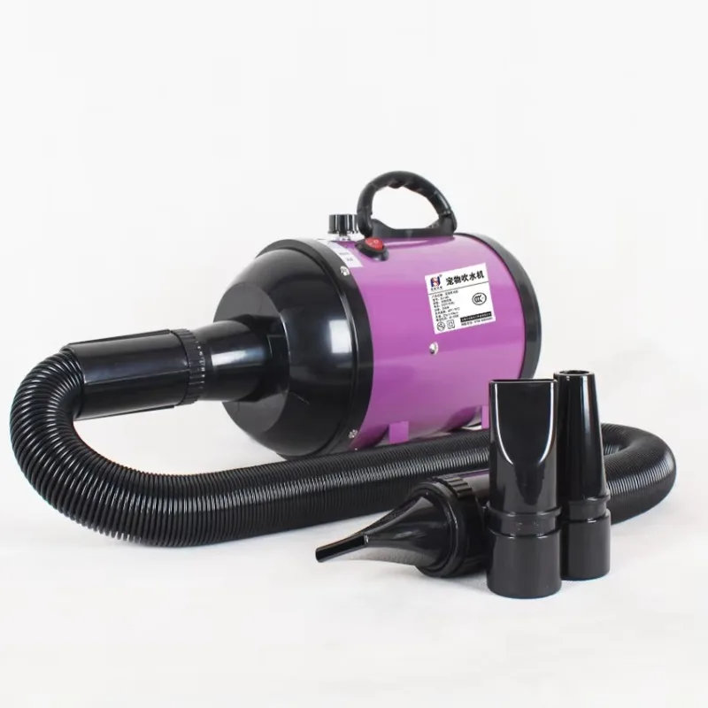 

Grooming Adjustable Wind Speed Temperature Setting Blaster Blower Dog Cat Pet Hair Dryer with 3 Different Nozzles