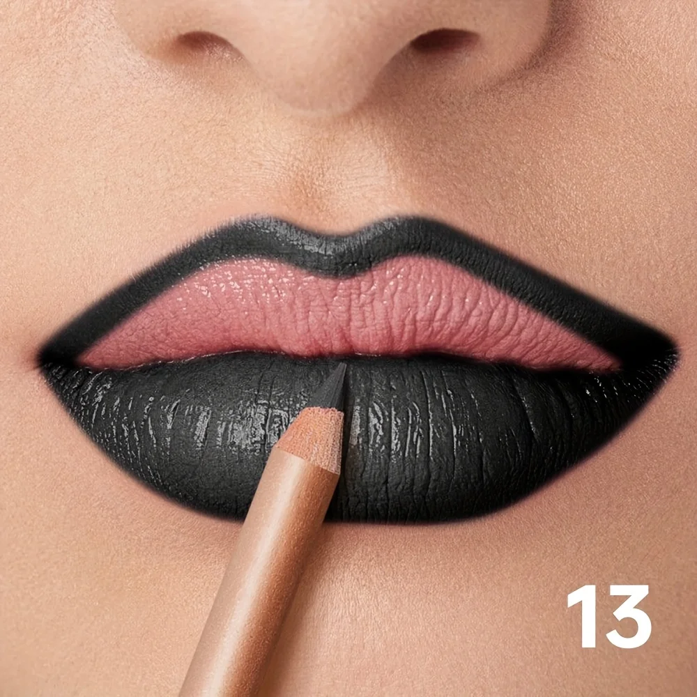Matte Lip Liner Pencil Nude, langdurig waterdicht, veegvast, nauwkeurige omtrek, gladde romige formule