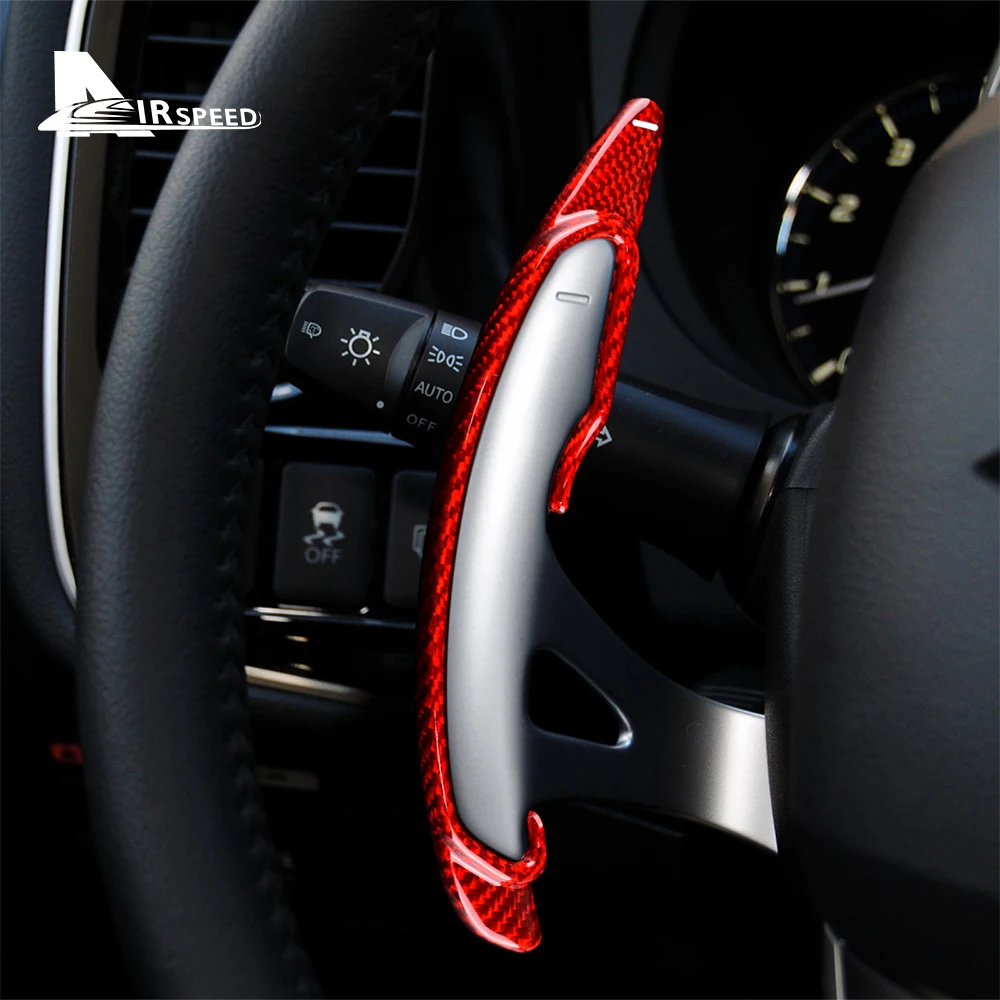 Real Hard Carbon Fiber Sticker for Mitsubishi Outlander Lancer Cross Eclipse ASX Car DSG Steering Wheel Paddle Shifter Extension