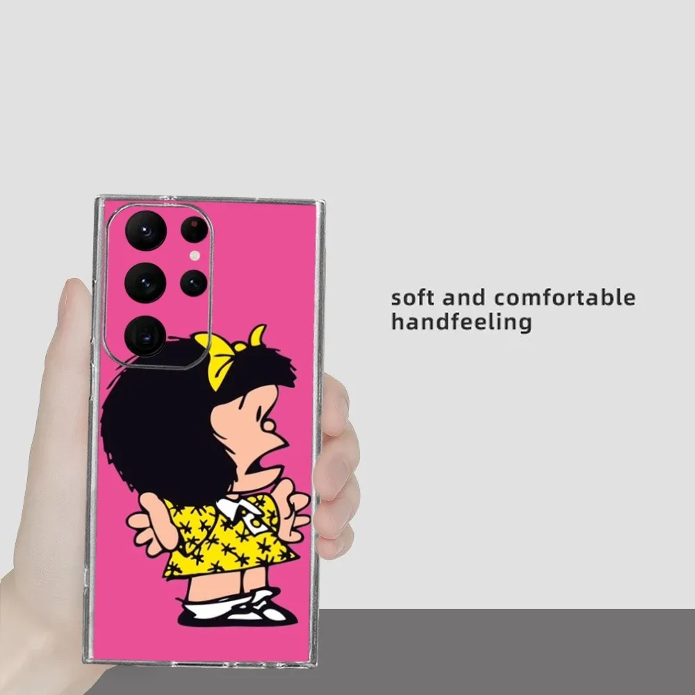 Anime Mafalda Silicon Phone Case for Samsung Galaxy S24 Ultra S22 S23 Ultra S21 S20 5G Protective Silicone TPU Funda