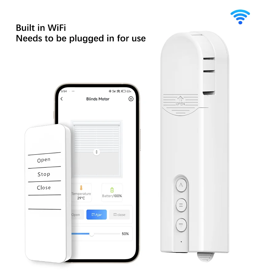 

Smart bead curtain motor with Built-in WiFi - Remote Control APP/voice/timer settings (no gateway , socket needs to be reserved)