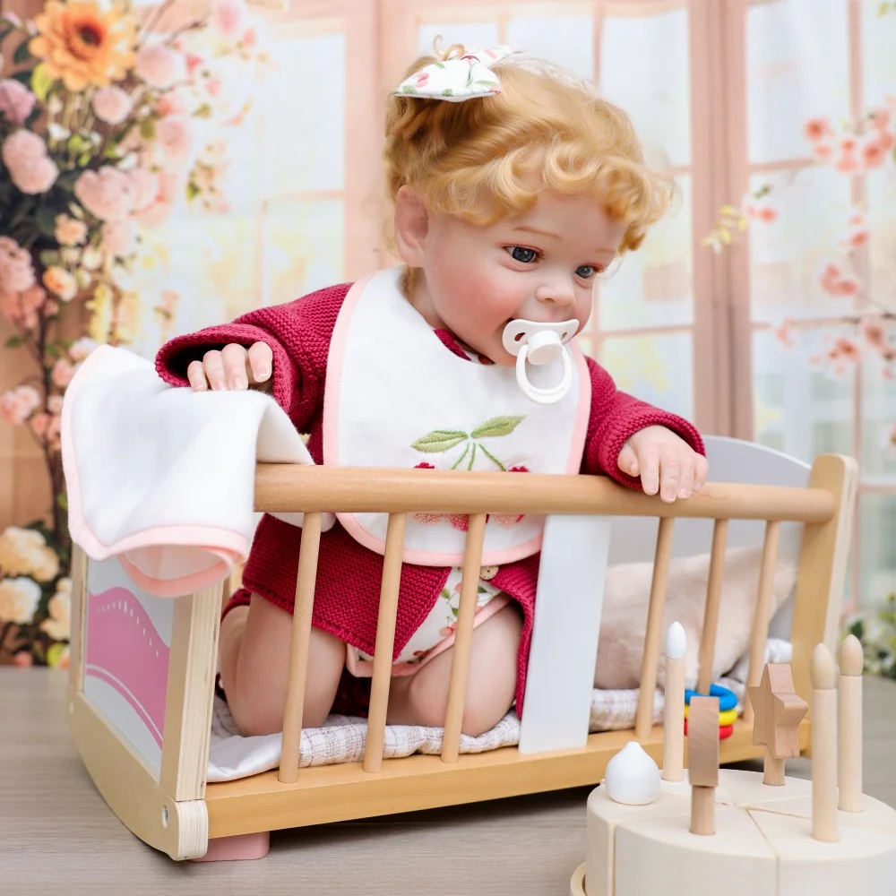 Cloveray 24 インチリアルなリボーンベビードールかわいいなだめるような高品質のリアルなビニール人形オリジナルベビーコンパニオンおもちゃ子供ギフト