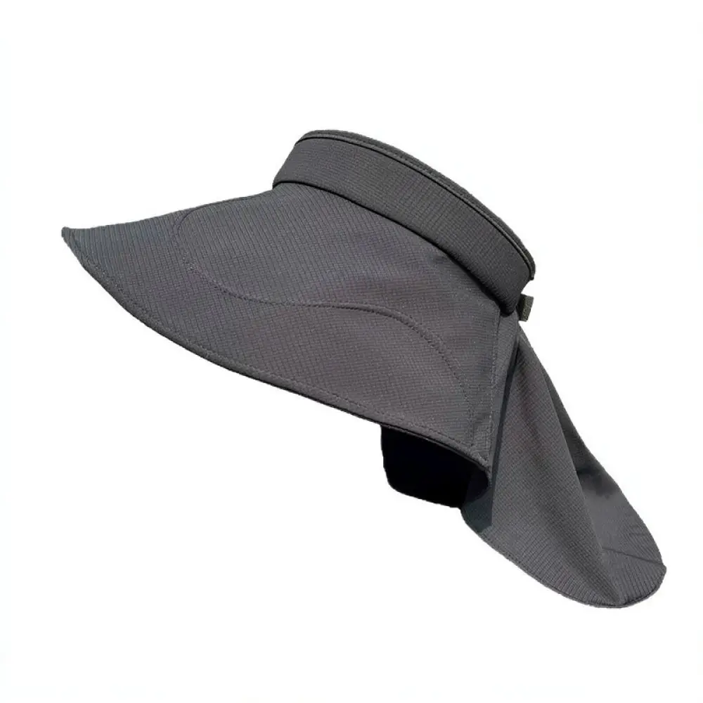 Women Summer Wide Brim Visor Cap Foldable Sun Hat Neck Protection UV Shield Breathable Outdoor Gardening Travel
