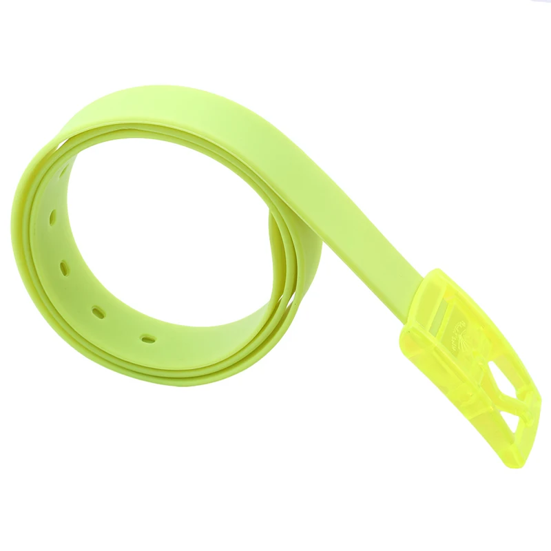 New Eco-friendly Plastic Belt Unisex Silicone Rubber Belt Korean Style Smooth Buckle for Women Men Unisex Candy Colors 4 Colors