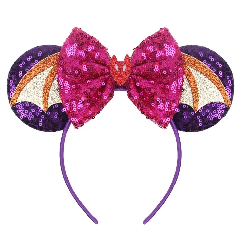 Kinder beliebte Halloween Fledermaus Haarband Mädchen Geburtstag Maus Ohr Haarband Kinder Weihnachten glitzernde Haarring Teenager Cosplay