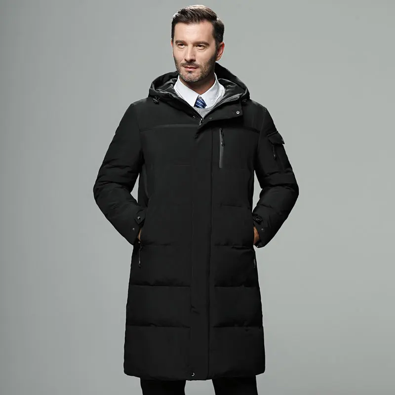 Waterproof Thick Winter Men Long White Duck Down Jacket Brand Clothing Hooded Warm Coat Male Puffer Jacket Parka Large Size 5XL